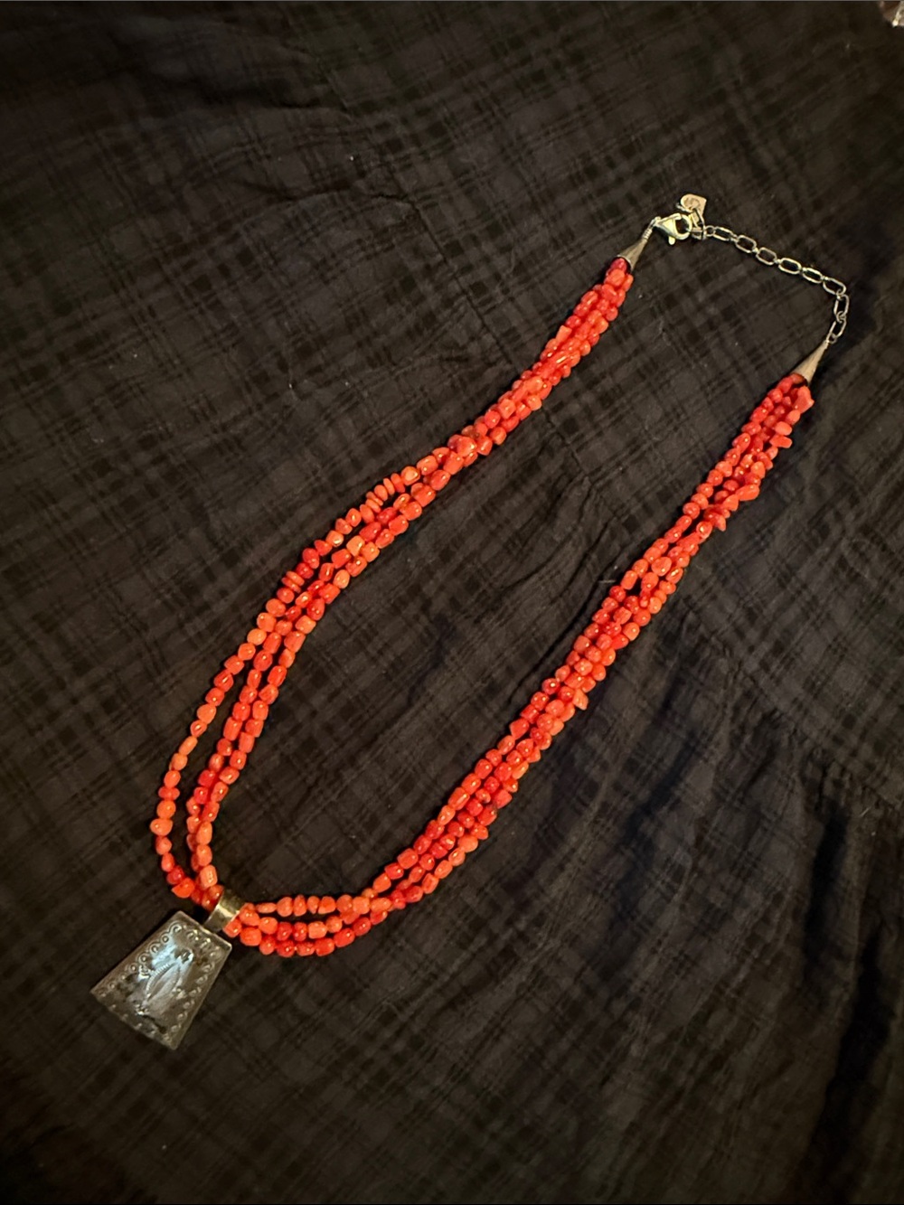 Red Coral Necklace with 925 Pendant